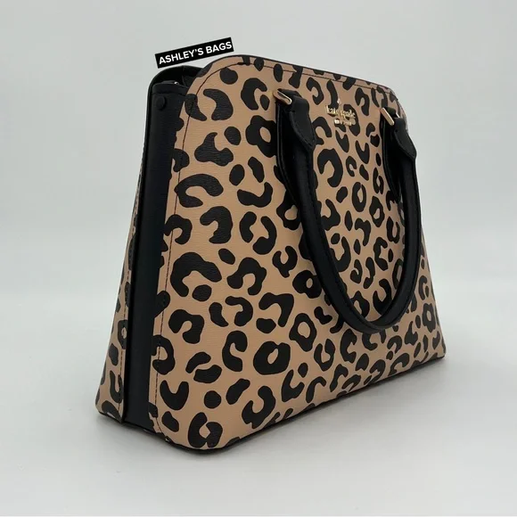 Kate Spade Darcy Leopard Cheetah Large Satchel Tote Crossbody - Picture 3 of 9